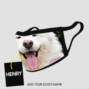 Personalized Dog Gift Idea - Samoyed Smiling Face Tongue Out For Dog Lovers - Cloth Mask